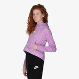 Nike Purple All Over Logo Printed Fleece Lined Hoodie (Winter)