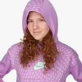 Nike Purple All Over Logo Printed Fleece Lined Hoodie (Winter)