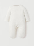 Giggles Grey Knitted Bow Sleepsuit (Winter)
