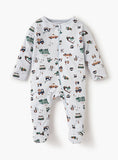 Juniors Beep beep Printed Sleepsuit with Zip Closure (Set of 3)