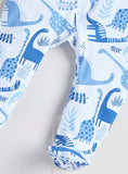 Juniors All Blue Dino Printed Pocket Sleepsuit