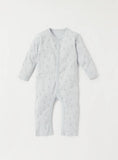 Juniors grey elephantembossedopenfeet sleepsuit (Set of 3)