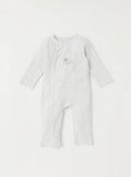 Juniors grey elephantembossedopenfeet sleepsuit (Set of 3)