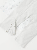 Juniors grey elephantembossedopenfeet sleepsuit (Set of 3)