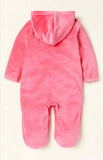 Juniors Pink Penguin Fleece Hooded Closedfeet sleepsuit (Winter)