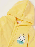 Juniors Yellow Zebra Fleece Hooded Closedfeet Sleepsuit (Winter)