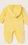 Juniors Yellow Zebra Fleece Hooded Closedfeet Sleepsuit (Winter)