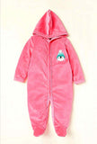 Juniors Pink Penguin Fleece Hooded Closedfeet sleepsuit (Winter)