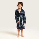 Junior Navy Stripped Bathrobe (Soft Towel Stuff)