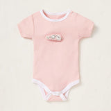 Juniors Half sleeves Pink 3D Bird Design Bodysuit