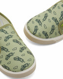 R&B green cat slip on shoes