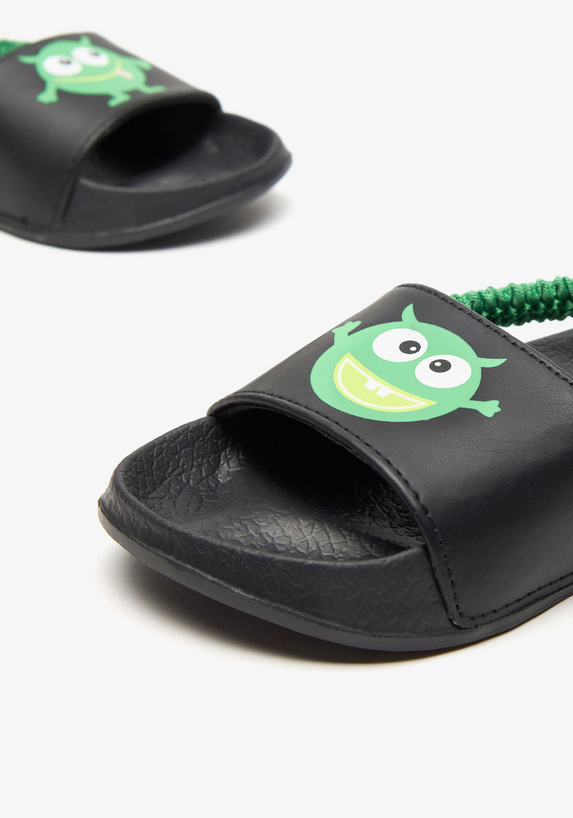 Shoemart Monster slides with backstrap Little Bees Closet