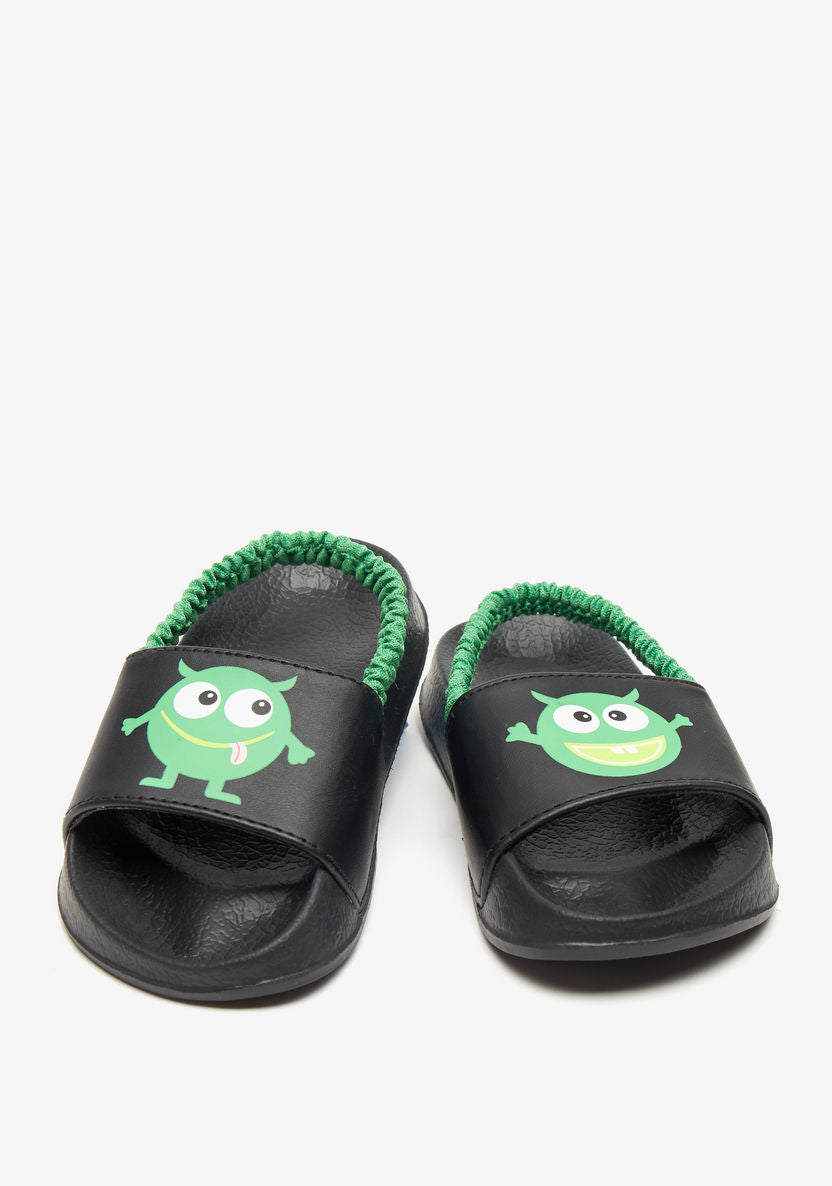 Shoemart Monster slides with backstrap Little Bees Closet