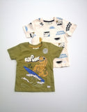 Juniors Halfsleeves DINO RIDE WAVE Tshirt (Set of 2)(Summer)