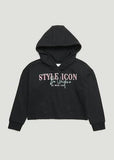 Matalan style icon Black Fullsleeves Inner Fleece Girls Hoodie (Winter)