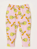 Juniors pink & yellow Tweety print legging (set of 2)
