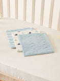 Juniors multi blue stripe flannel blankets (Pack of 3)