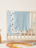 Juniors multi blue stripe flannel blankets (Pack of 3)