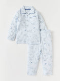 Juniors All Over Dino & Hippo Printed Shirt & Pyjama Set (Set Of 2)