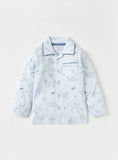 Juniors All Over Dino & Hippo Printed Shirt & Pyjama Set (Set Of 2)