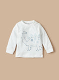 Juniors Dino Embroidered Shirt & Pyjama Set (Set Of 2)