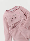 Juniors Pink Bear Ribbed Shirt & Pyjama Set (Set Of 2) (winter)