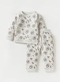 Juniors Grey All Over Flower Printed Shirt & Jog Pants (Set Of 2) (winter)