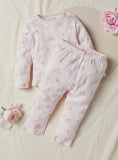 Juniors Pink All Over Rabbit Printed Shirt & Pyjama Set (Set Of 2)