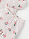 Juniors All Over Strawberry Printed Shirt & Pyjama Set (Set Of 2)