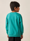 Juniors Teal Sweatshirt With Green Pocket fleece lined (shirt) (Winter)