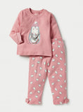 Juniors Pink Pengiun Bow Shirt & Pyjama Set (Set Of 2)