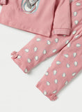 Juniors Pink Pengiun Bow Shirt & Pyjama Set (Set Of 2)