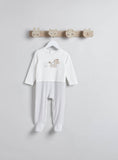 Juniors White Horse Printed Sleepsuit