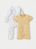 Juniors All Over Giraffe Printed Sleepsuit & Half Romper (Set Of 2)