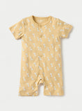 Juniors All Over Giraffe Printed Sleepsuit & Half Romper (Set Of 2)