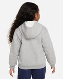 Nike Solid Grey Fleece Lined Zipped Hoodie (winter)