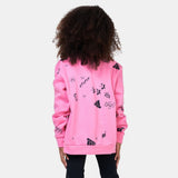 Adidas Pink All Over Fleece Lined Hoodie (winter)