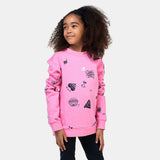 Adidas Pink All Over Fleece Lined Hoodie (winter)