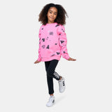 Adidas Pink All Over Fleece Lined Hoodie (winter)