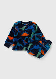 Matalan All Over Colorful Dino Printed Fleece Shirt & Pyjama Set (Set Of 2) (winter)