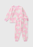 Matalan All Over Hearts Printed Fleece Shirt & Pyjama Set (winter)