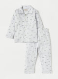 Giggles All Over Grey Cloud Printed Shirt & Pyjama Set (Set Of 2)