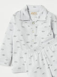 Giggles All Over Grey Cloud Printed Shirt & Pyjama Set (Set Of 2)