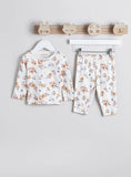 Juniors All Over Orange Flower Printed Shirt & Pyjama Set (Set Of 2)