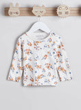 Juniors All Over Orange Flower Printed Shirt & Pyjama Set (Set Of 2)