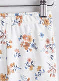 Juniors All Over Orange Flower Printed Shirt & Pyjama Set (Set Of 2)