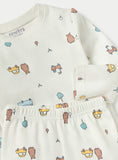 Juniors Car & Bear Printed Shirt & Pyjama Set (Set Of 2)