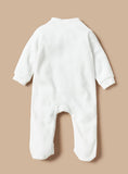 Juniors White Sheep Embroidered Fleece Sleepsuit (winter)