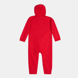 Nike Solid Red With Golden Logo Openfeet Zipped Sleepsuit (winter)