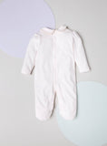 Giggles Flower Embossed Bear Embroidered Sleepsuit